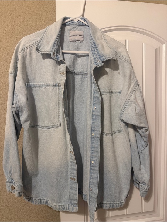 Celebrity Pink Jackets & Blazers - Celebrity Pink Light Blue Denim Jacket